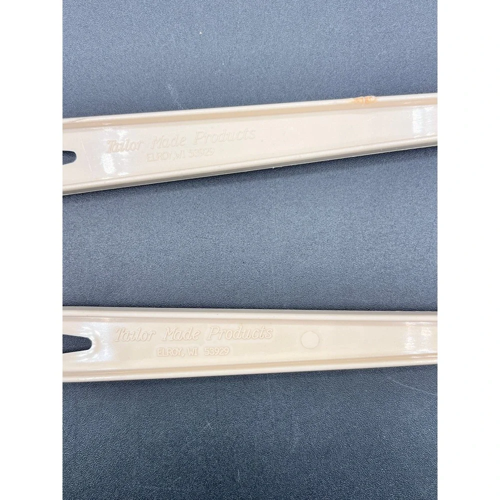 Vtg Tailor Made Salad Server Set Slotted Spoon Fork Almond Beige Plastic Kitchen